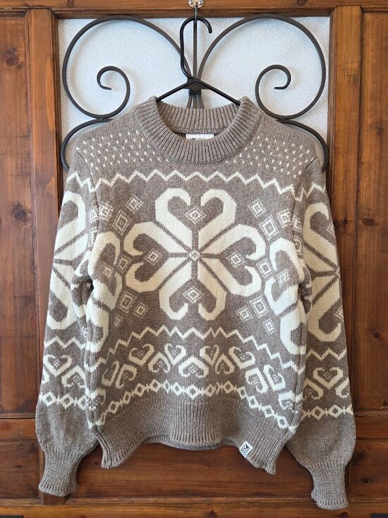 Dale of Norway Sweaters - Dale Of Norway Falkeberg Fem Sweater Size S Taupe Neutral Fair Isle Wool NEW
